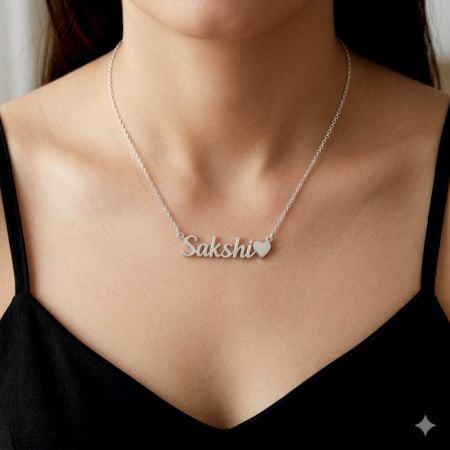 Handcrafted 925 Silver Personalized Mangalsutra Name Necklace